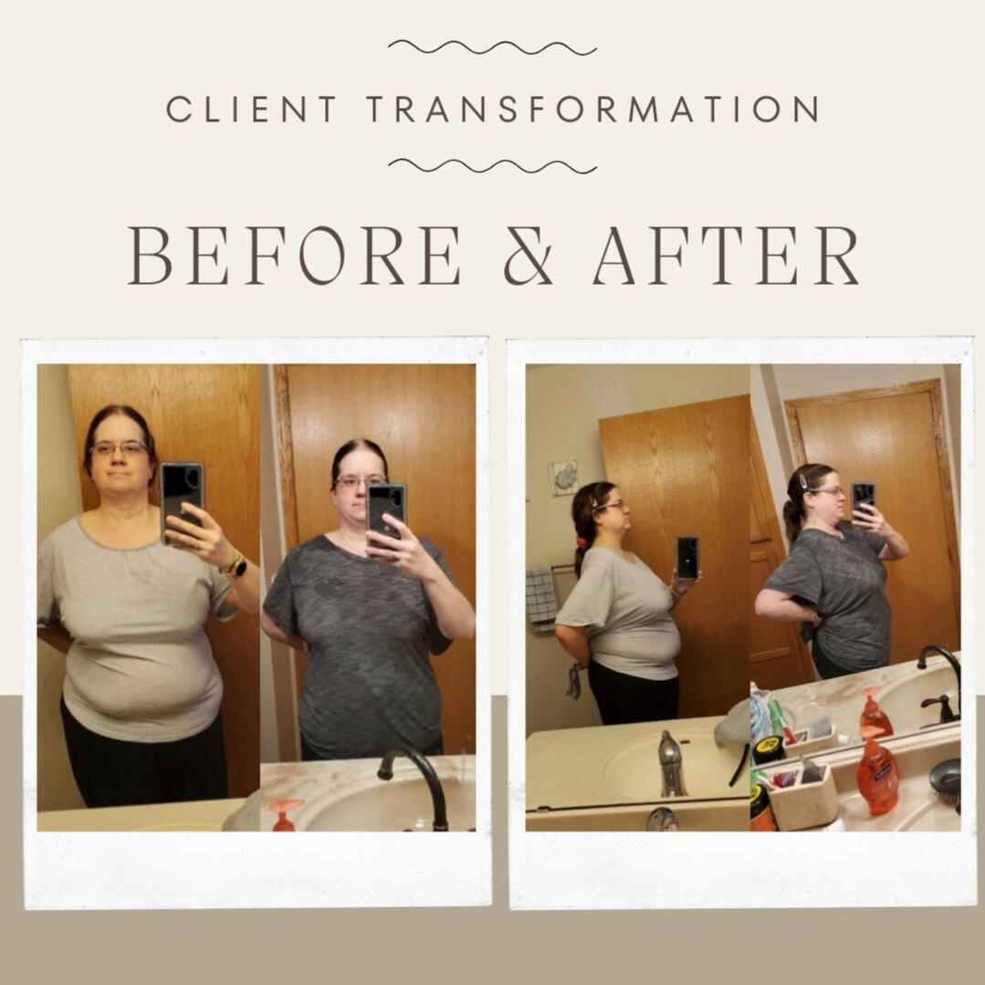 Client before and after transformation